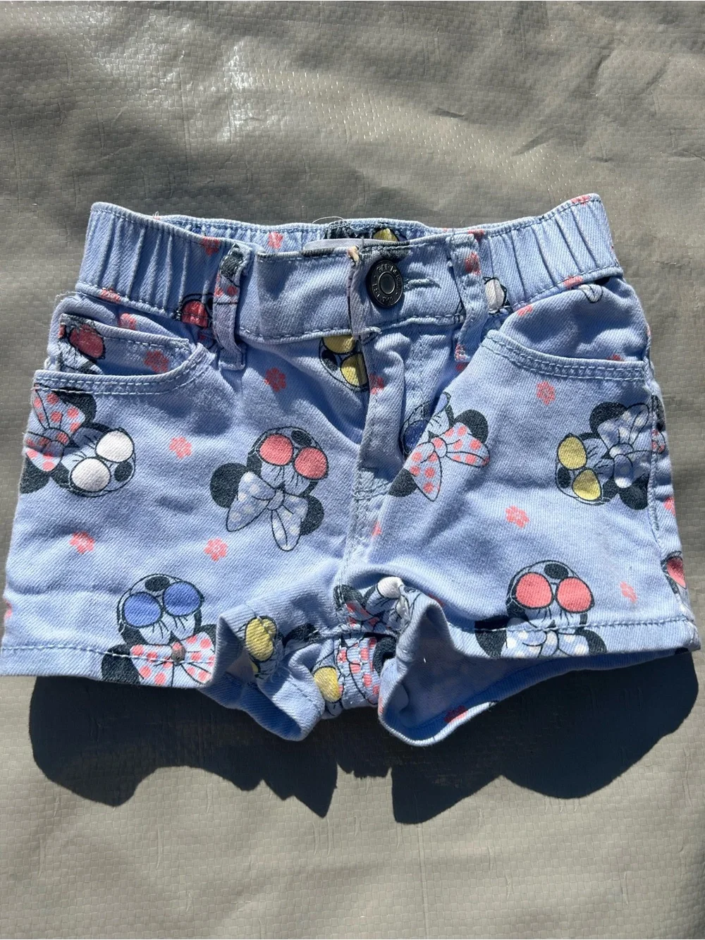 GAP Light Blue Minnie Mouse Bow Print Kids Shorts